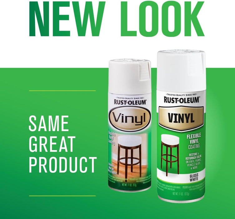 Rust-Oleum 1911830 Specialty Vinyl Spray Paint, 12 oz, White (Pack of 6)