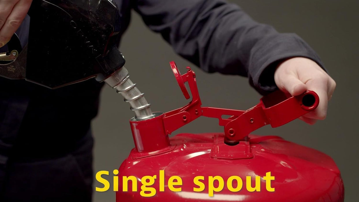 Justrite 5 Gallon Type I Blue Safety Can for Kerosene with Flame Arrester and Self-Closing Lid, Made in the USA, Galvanized Steel Flammable Storage Can, 7150300