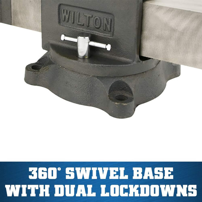 Wilton Shop Bench Vise, 6" Jaw Width, 6" Max Jaw Opening, 3-1/2" Throat (Model WS6)