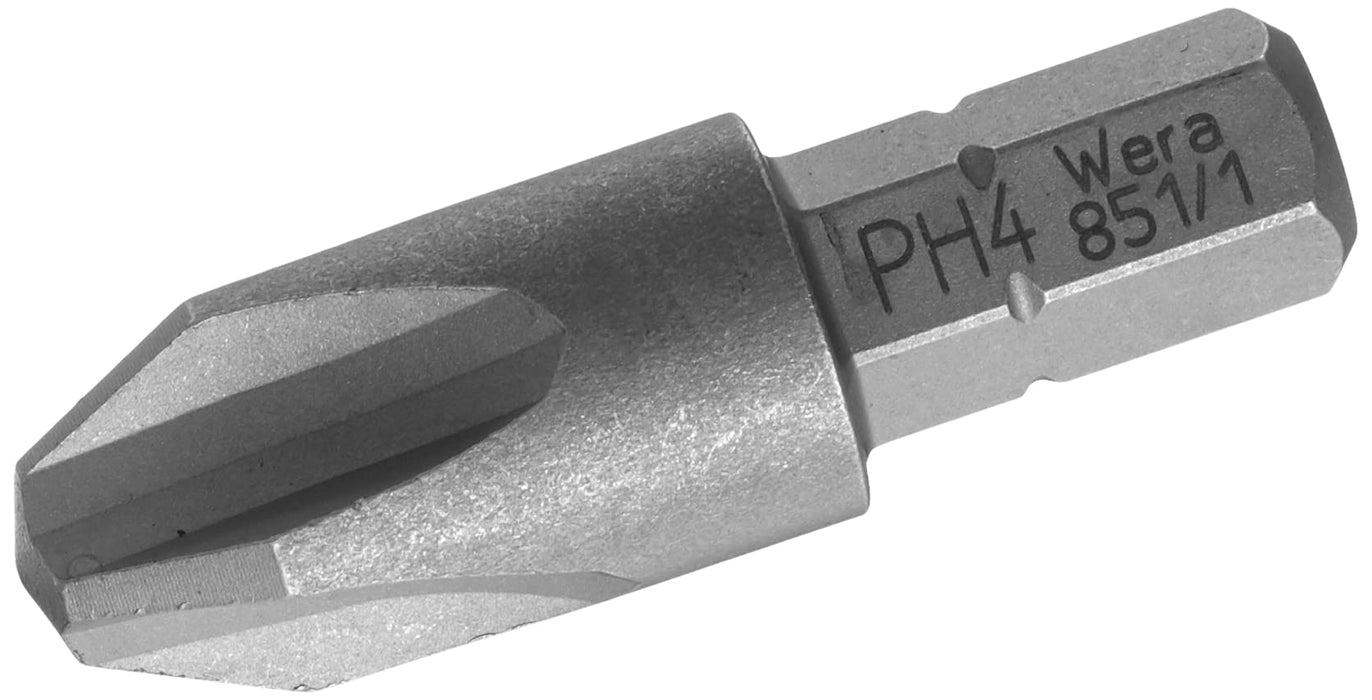 Wera Tools 05056535001 Series 1 851/1 Z Sheet Metal Bit, Phillips PH 4 Head x 32mm Blade