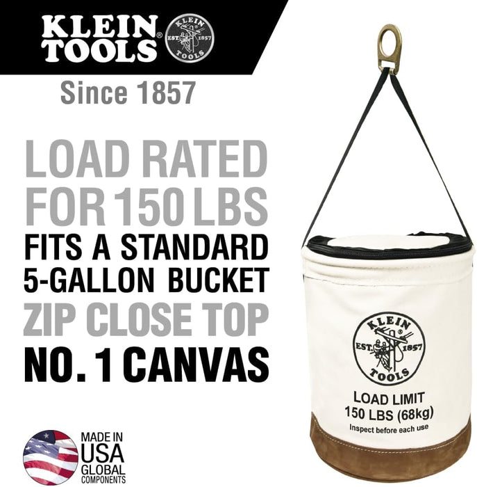 Klein Tools 5104CLR22 Canvas Bucket with Bucket Top, 22-Inch