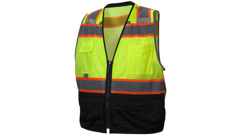 Pyramex (RVZ4410BX2) RVZ44 Series Vest Hi-Vis Lime - Black Bottom - Size 2X Large