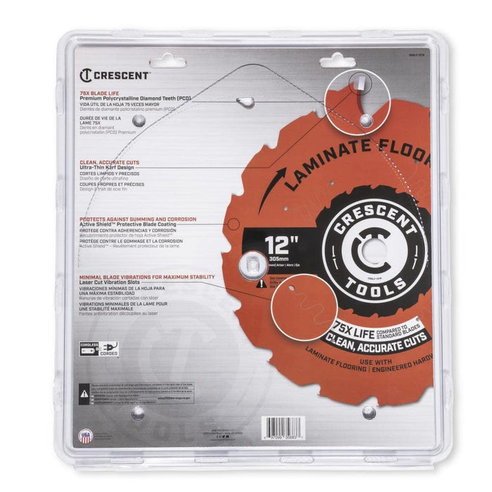 Crescent CSBLF-1216 Circular Saw Blade 12 inches X 16 Tooth, Laminate Flooring