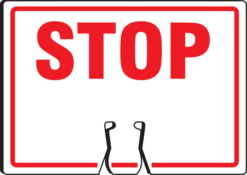 Accuform FBC763 "Stop" Traffic Cone Top, Combine With Orange Cones to Create a Warning Sign, 10" x 14" Plastic Cone Sign, Made in the USA
