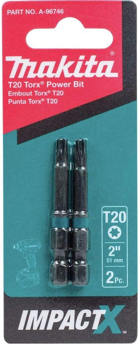 Makita A-96746 Impactx T20 Torx 2″ Power Bit (Pack of 2)