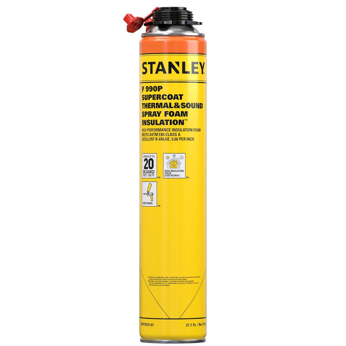 STANLEY Supercoat Spray Foam Insulation (SXPF3010US) - Closed Cell Spray Foam Covers Up to 20 Sq.Ft., Gun Use, Gun Not Included, 27.1 oz (Pack of 1)
