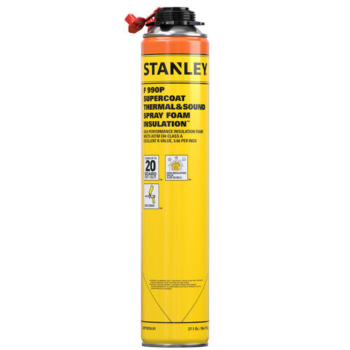 STANLEY Supercoat Spray Foam Insulation (SXPF3010US) - Closed Cell Spray Foam Covers Up to 20 Sq.Ft., Gun Use, Gun Not Included, 27.1 oz (Pack of 1)