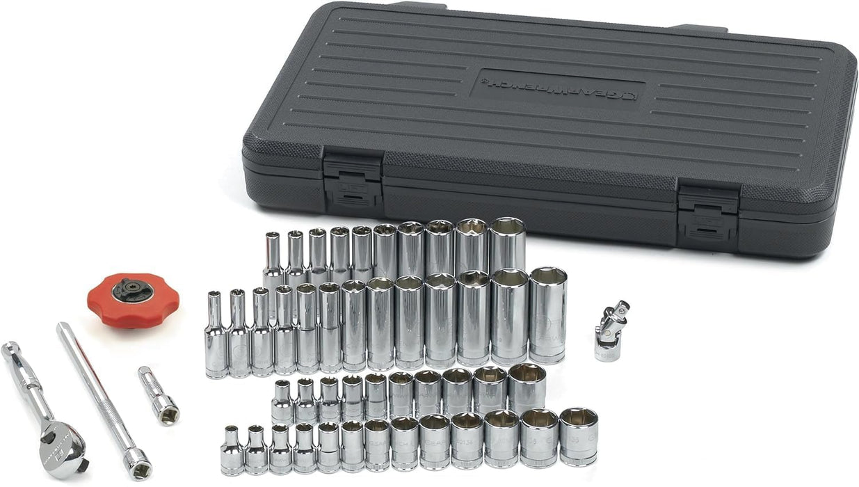 GEARWRENCH 80300 51 Piece 1/4" Drive 6 Point Standard and Deep SAE/Metric Mechanics Tool Set