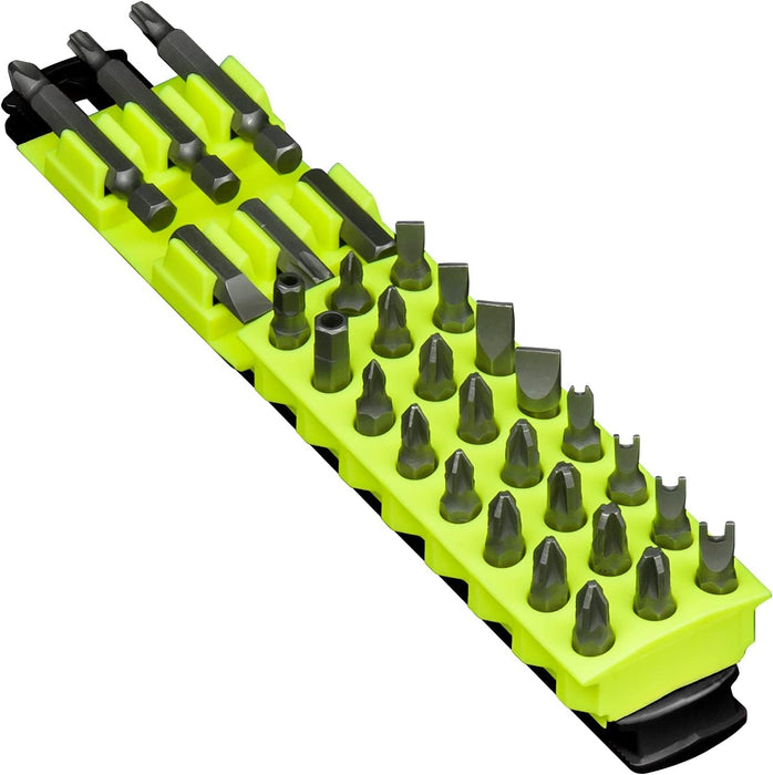 Ernst Manufacturing 30 Tool Magnetic Bit Buddy, 1/4" Hex Bit Holder - Blk/Hi-Viz Black & Hi-viz