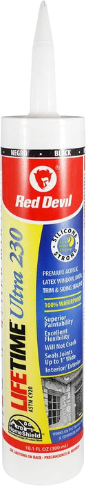 Red Devil 077060 Lifetime Ultra Premium Elastomeric Acrylic Latex Sealant, 10.1 oz., Black (Pack of 1)