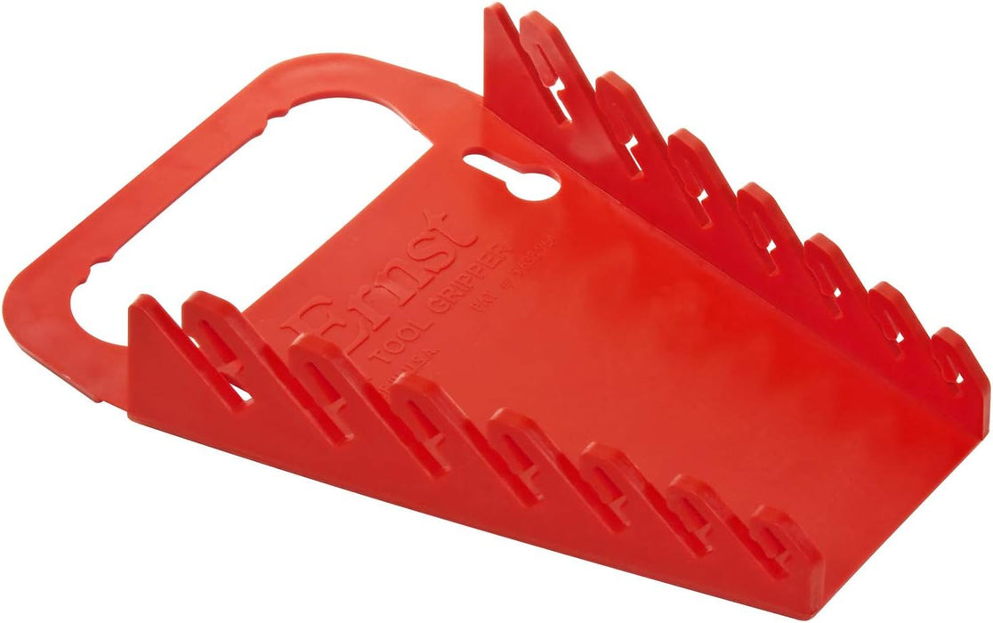 Ernst Manufacturing 5080 7-Wrench Gripper Portable Wrench Organizer - Easy Single-Handed Operation, Fits 1/4" to 5/8" & 6-12 mm, Red