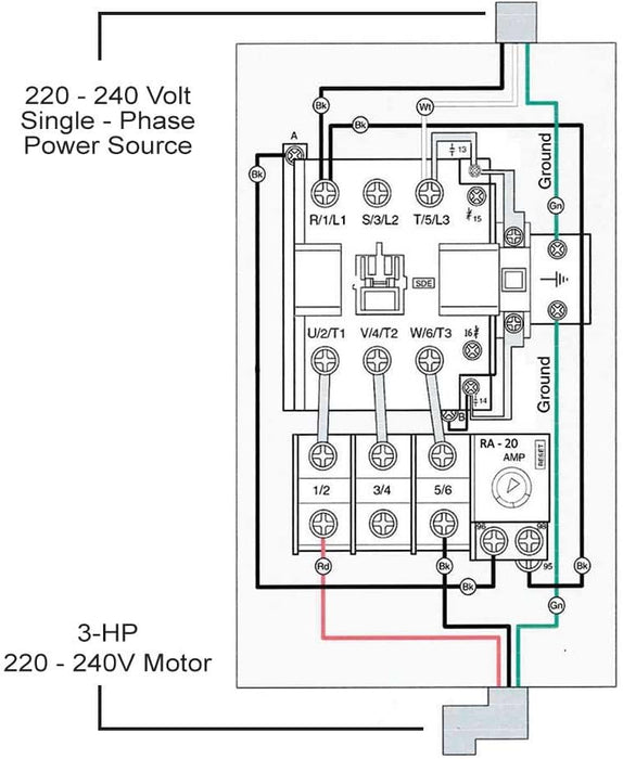 Big Horn 18823 1-Phase, 220-240-Volt, 3-HP, 18-26-Amp Magnetic Switch, CSA Approved