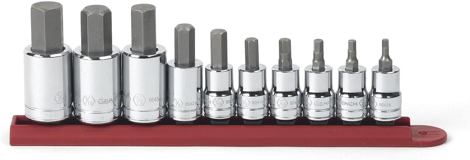 GEARWRENCH 3/8" & 1/2" Drive Hex Bit Metric Socket Set, 10 Pc. - 80578