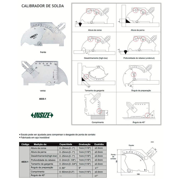 INSIZE 4835-1 Welding Gage