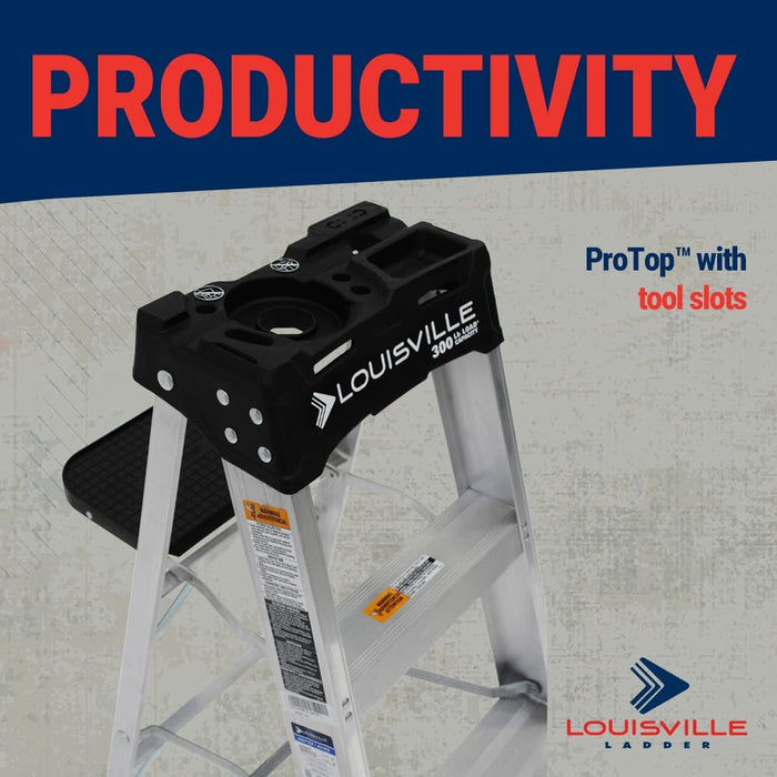 Louisville Ladder AS3006 6-Foot Aluminum Step Ladder, 300-Pound Load Capacity, Type IA