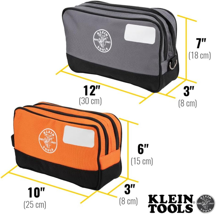 Klein Tools 55579 Double Zipper Tool Bag, 2-Pack