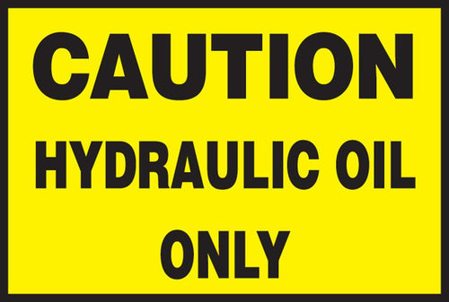 Accuform Signs LCHL551 Adhesive Dura-Vinyl Safety Label, "Caution Hydraulic Oil ONLY", 2" Length x 3" Width x 0.006" Thickness