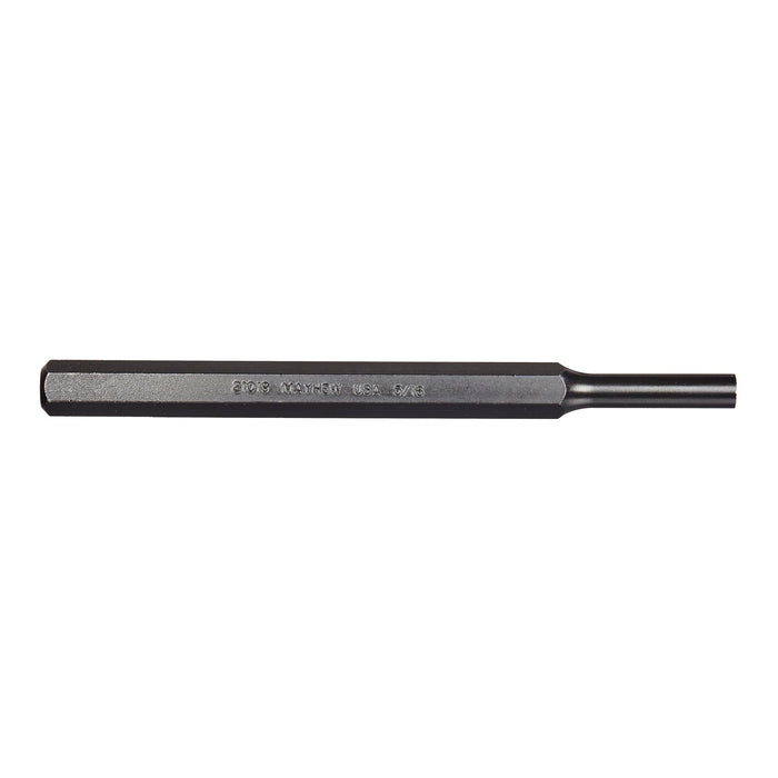 Mayhew Tools 21019 SAE Pin Punch, 5/16 x 1.25" Pin, 6" OAL x 7/16" Body, Black Oxide Finish