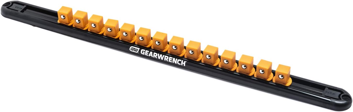 GEARWRENCH (83128) 1/2" Drive Magnetic Socket Rail Includes 14 Clips