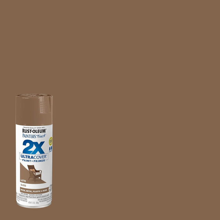 Rust-Oleum 383203 Painter's Touch 2X Ultra Cover Spray Paint, 12 oz, Gloss Latte (Pack of 6)