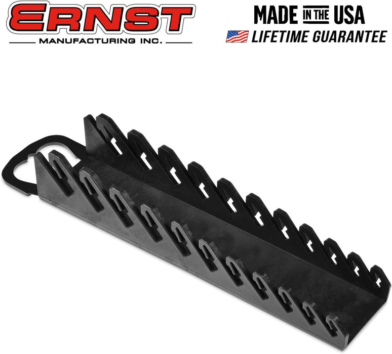 Ernst Manufacturing Gripper Stubby Wrench Organizer, 11 Tool, Black