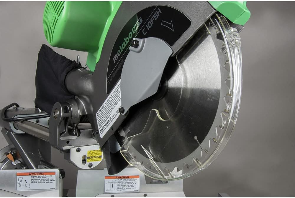 Metabo HPT 10-Inch Sliding Compound Miter Saw, Adjustable Laser Guide, Double Bevel, Electronic Speed Control, 12 Amp Motor, Electric Brake (C10FSHS)