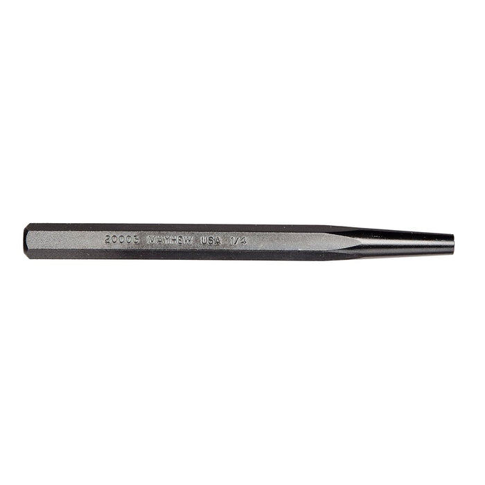 Mayhew Pro 20003 1/4" x 5" Black Oxide Solid Punch, SAE, Black Oxide Finish