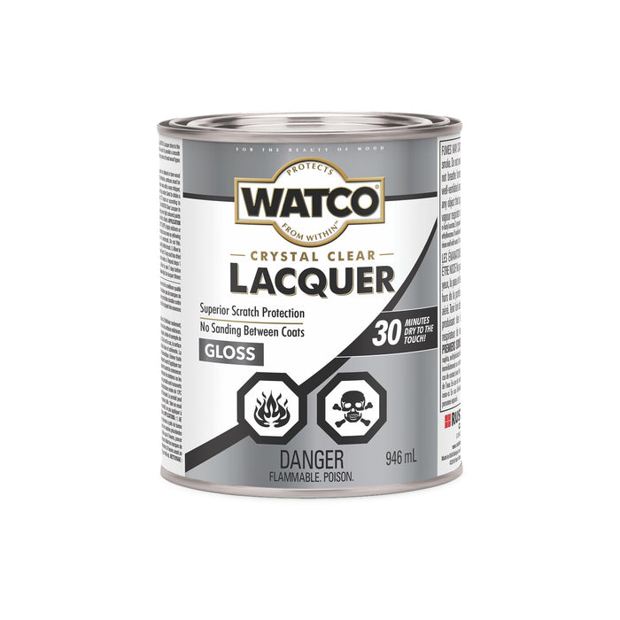 Watco 63041 Lacquer Clear Wood Finish, Quart, Gloss Clear (Pack of 1)