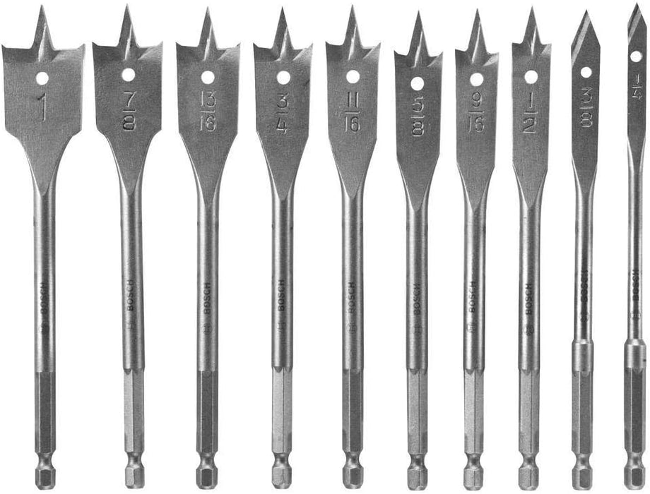 Bosch 10-Piece Chisel-Point Spade Bit Assorted Set