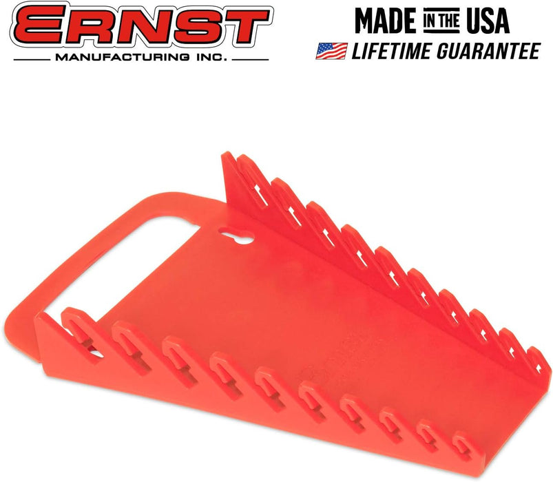 Ernst Manufacturing 5048 Gripper Wrench Organizer, 10 Tool, Red