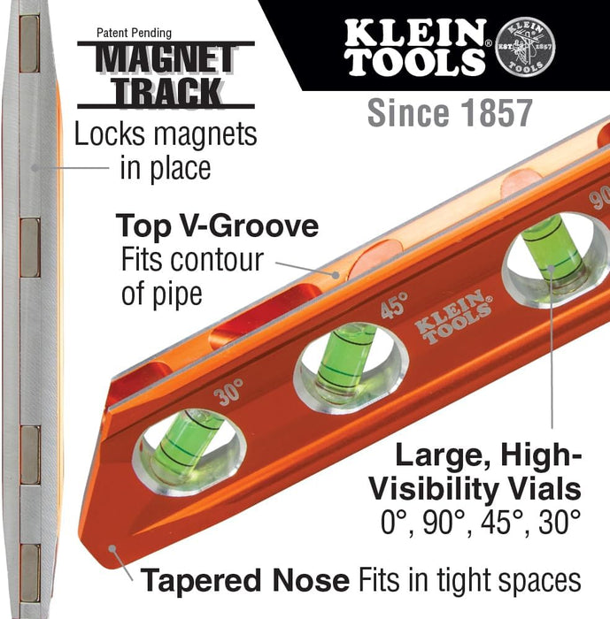 Klein Tools 935RB Torpedo Billet Level, Rare-Earth Magnet