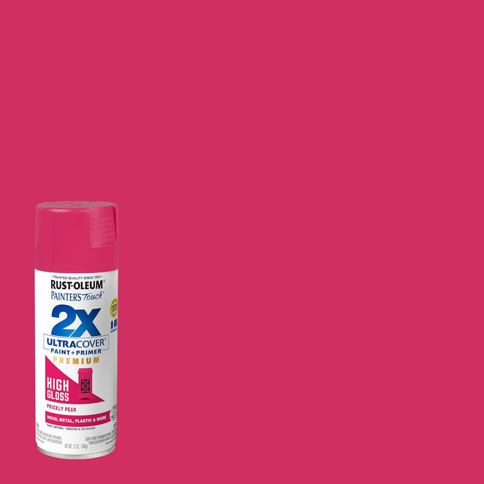 Rust-Oleum 331174 Painter's Touch 2X Ultra Cover Spray Paint, 12 oz, High Gloss Prickly Pear (Pack of 1)
