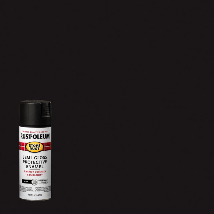 Rust-Oleum 7798830 Stops Rust Spray Paint, 12 Oz, Semi-Gloss Black (Pack of 6)