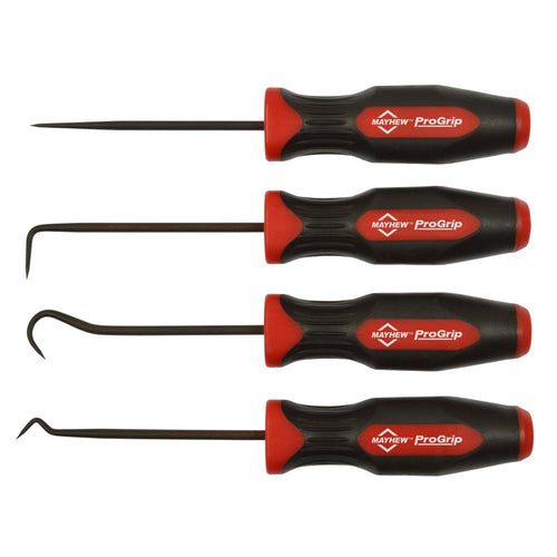 Mayhew Tools 13090 ProGrip 4-Piece Miniature Pick Set, Black Oxide