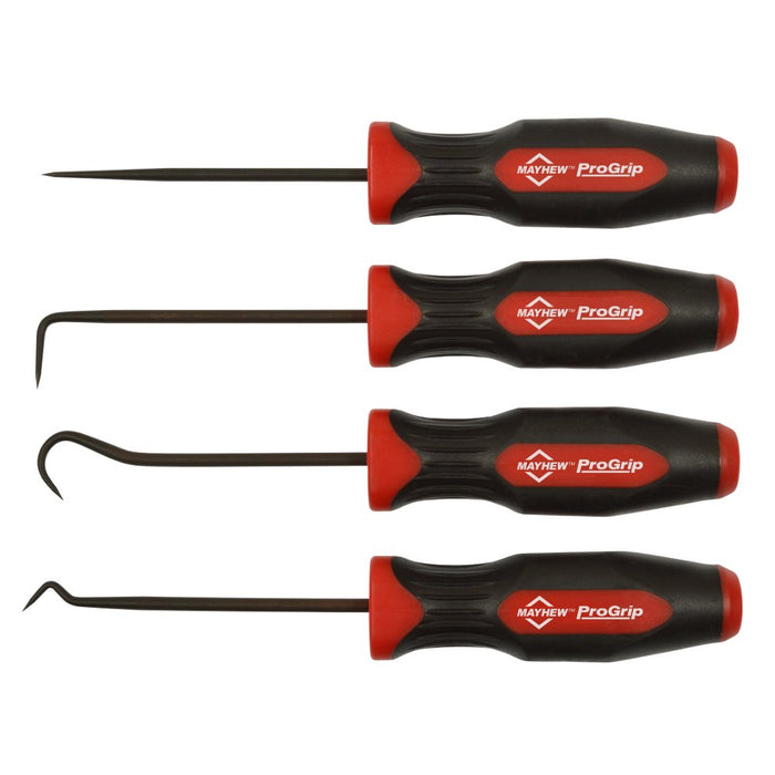 Mayhew Tools 13090 ProGrip 4-Piece Miniature Pick Set, Black Oxide