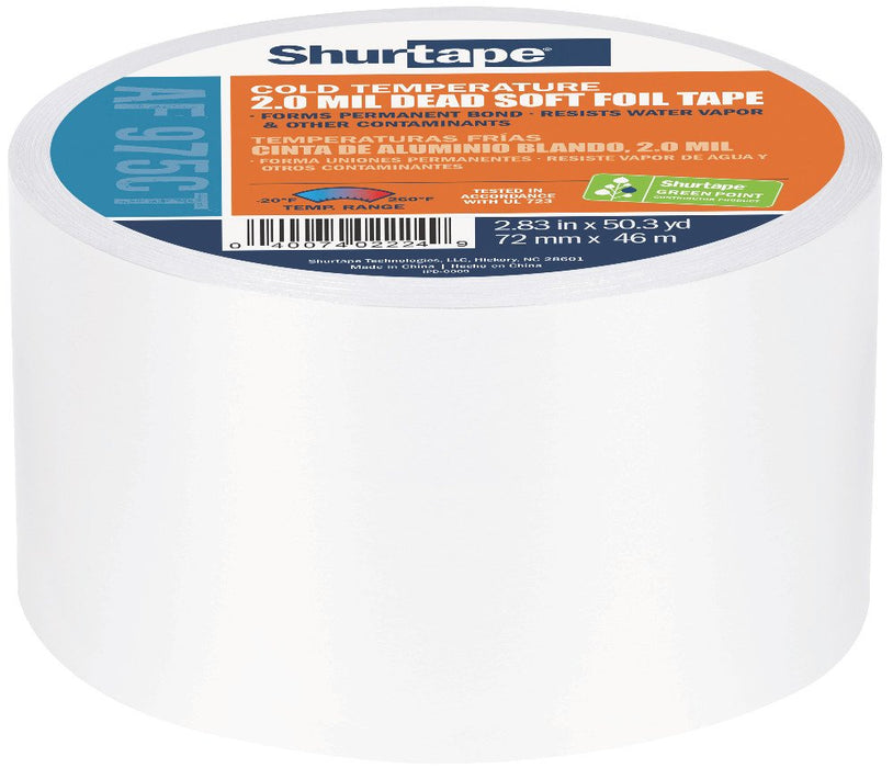 Shurtape AF975 AF-975 Aluminum Foil Duct Tape 3" x 50 Yds Silver Print, 72mm