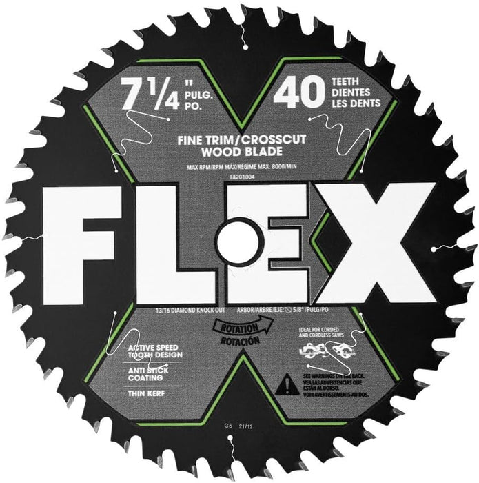 Flex FA201004 7-1/4" 40T Fine Finish Carbide Circular Saw Blade