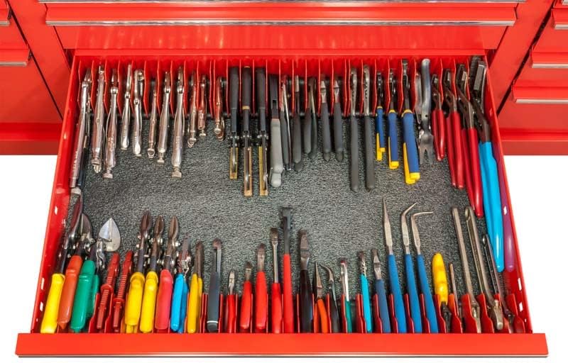 Ernst Manufacturing Plier Pro Premium No-Slip Plier Organizer: Toolbox Organization Solution in Vibrant Green for Pliers, Cutters, Slip Joint Pliers - Made in USA