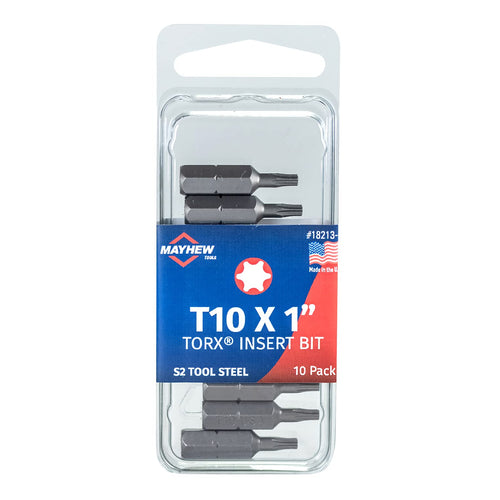 Mayhew Tools 18213-10 T10 x 1" Torx Insert Bit (Pack of 10)