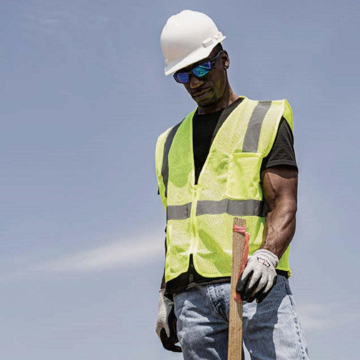 Radians SV2ZGMXL Polyester Mesh Economy Class 2 High Visibility Vest with Zipper Closure, X-Large, Green