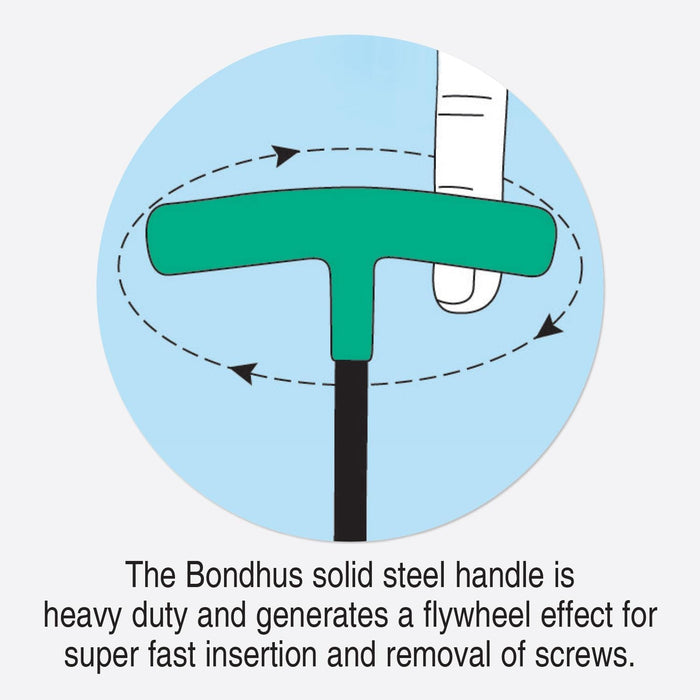 Bondhus 33034 Set of 8 Star T-handles, Graduated Lengths, Sizes T9-T40
