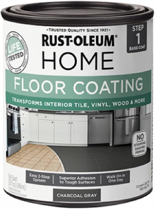Rust-Oleum 365928 Floor Coating Base Coat, Charcoal Gray, Quart