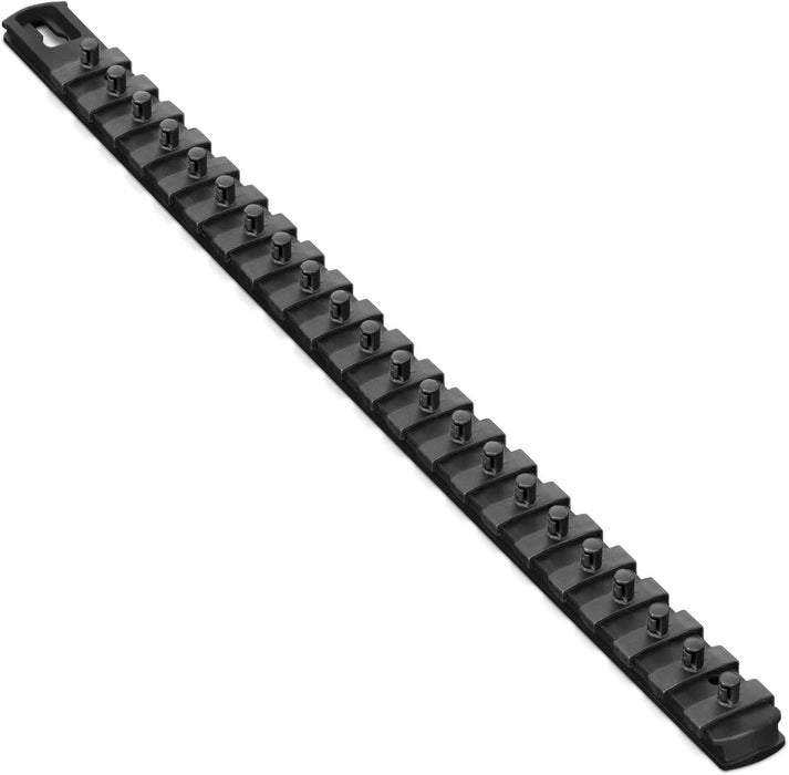 Ernst Manufacturing 18-Inch Magnetic Socket Organizer with 22 1/4-Inch Twist Lock Clips, Black (8420M-Black-1/4) 18-Inch 1/4-Inch Black