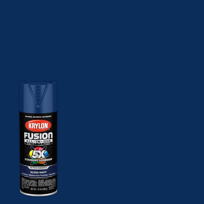 Krylon Fusion All-In-One Adhesive Spray Paint for Indoor/Outdoor Use, Gloss Navy, 12 Ounce (Pack of 1)
