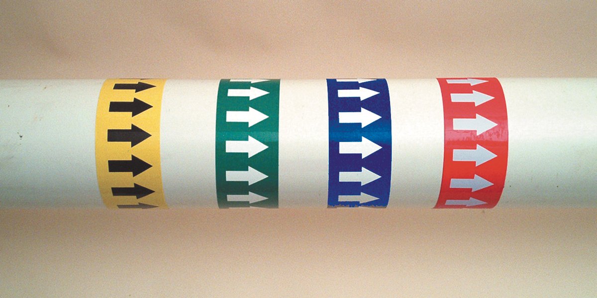 Accuform RAW252BUWT Adhesive Vinyl Directional Flow Arrow Tape, 1" Width x 54' Length x 0.006" Thickness