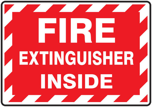 Accuform LFXG571XVE Safety Label, "FIRE Extinguisher Inside", 3.5" Length x 5" Width x 0.006" Thickness, Adhesive Dura-Vinyl