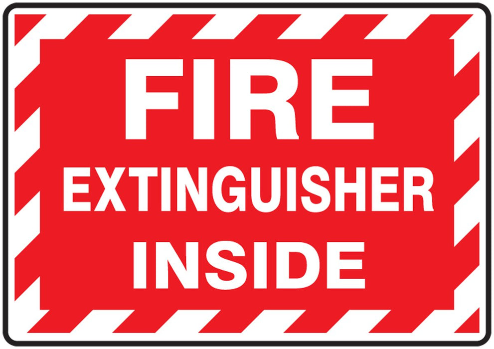 Accuform LFXG571VSP Safety Label, "FIRE Extinguisher Inside", 3.5" Length x 5" Width x 0.004" Thickness, Adhesive Vinyl (Pack of 5)