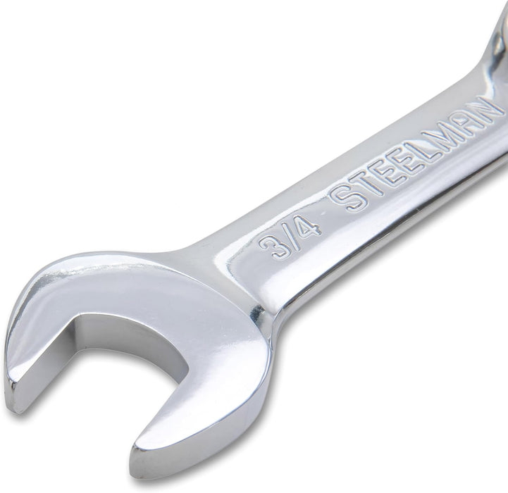 Steelman 82576 21-Piece Stubby Combination Wrench Set with Storage Roll, Metric & SAE, 12-Point, 1/4-3/4" and 8-19mm