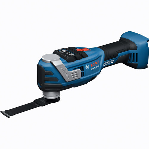 BOSCH GOP18V-40N 18V Brushless StarlockMax Oscillating Tool - Powerful 20,000 OPM, 6 Speed Settings, Auto-Stop, Ergonomic Design, Fast Accessory Changes, Ideal for Remodelers & Contractors