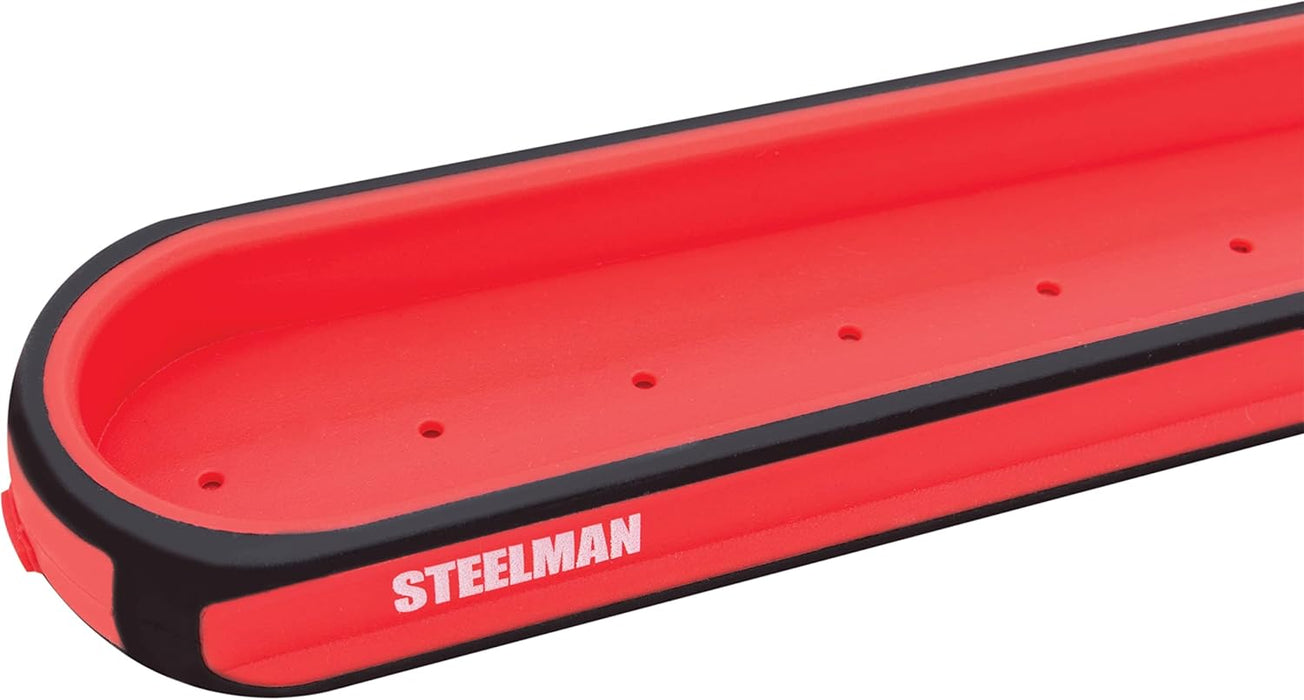 Steelman 75106 Large 18-Inch Long Magnetic Steel Socket Storage and Parts Accessory Tray